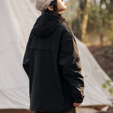 Unisex Jacket Retro Hooded Shell Jacket Men's and Women's Coats Half Zipper Functional Jacket